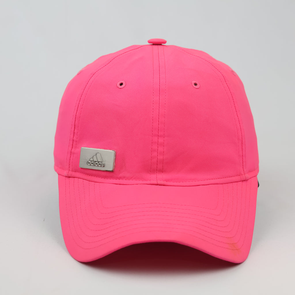Thrifted Adidas Climalite Hot Pink Metal Badge Dad Hat
