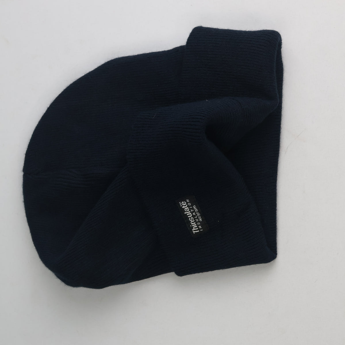trifted Solid Black Thermal Cuffed Beanie Adult Size