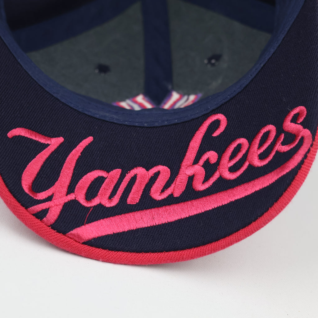 Thrifted MLB Yankees Embroidered Navy Blue and Pink Kids/Small Cap
