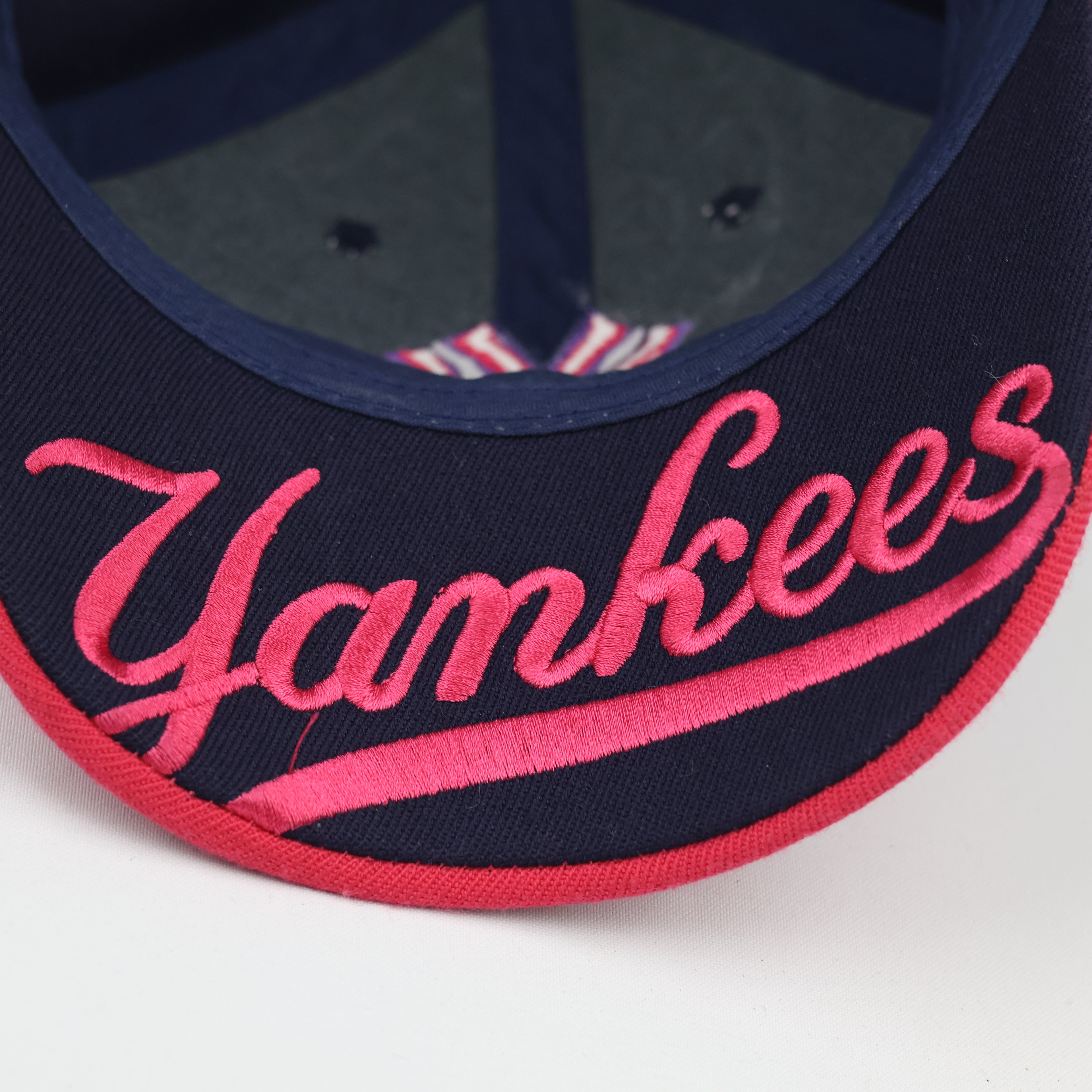 Thrifted MLB Yankees Embroidered Navy Blue and Pink Kids/Small Cap