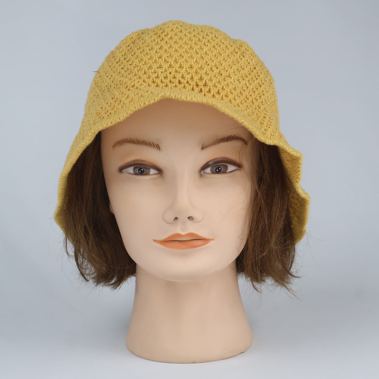 Adorable Mustard Yellow Crochet Hat | Girls' Summer Cloche with Bow