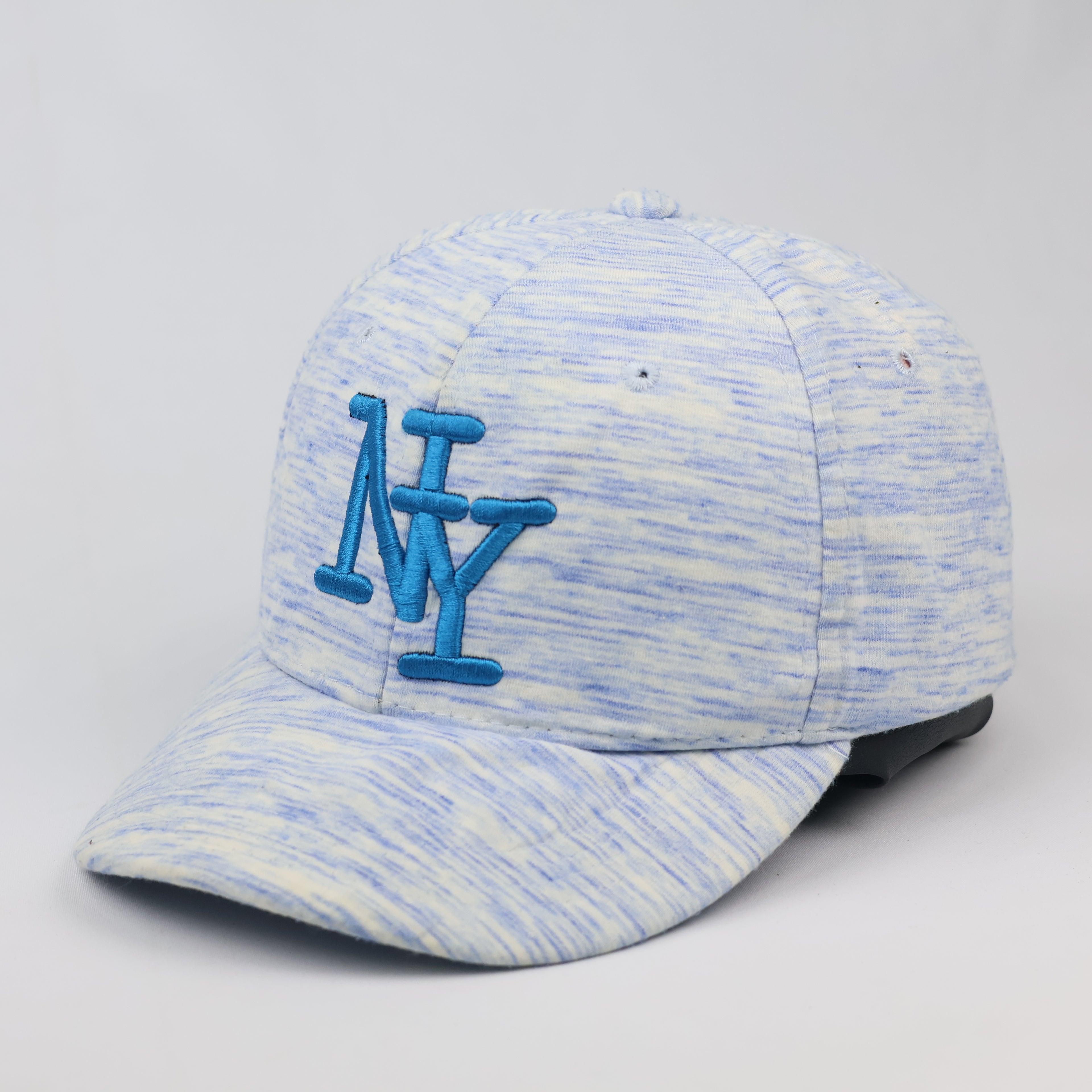 Thrifted NY Embroidered Blue Melange Performance Style Hat
