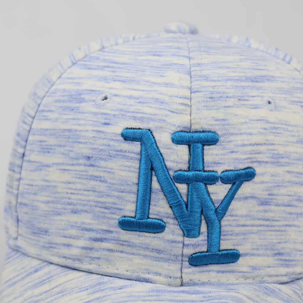 Thrifted NY Embroidered Blue Melange Performance Style Hat