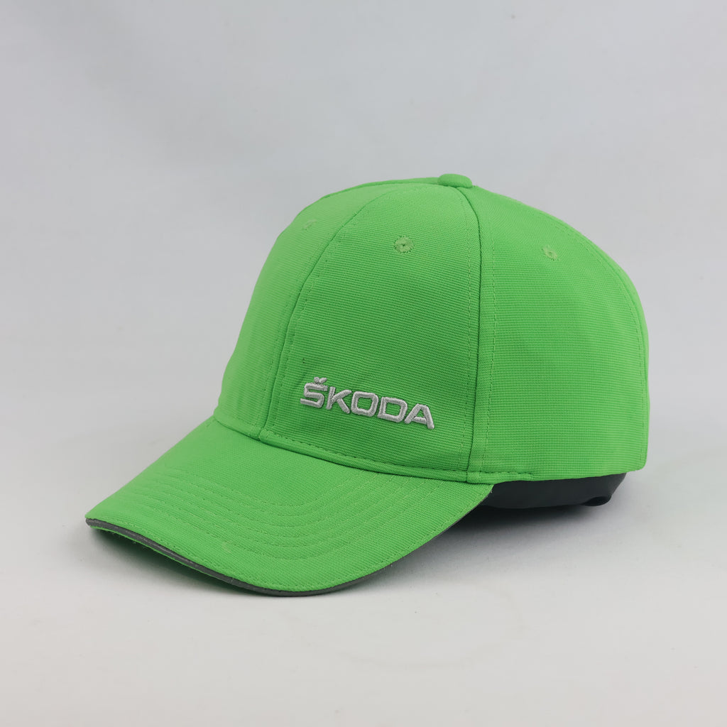 Thrifted Skoda Auto Green Strapback Hat with Reflective Trim (58-60cm) | 10360