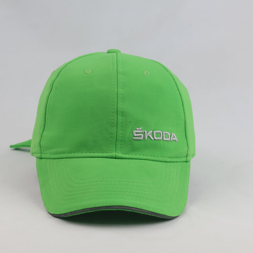 Thrifted Skoda Auto Green Strapback Hat with Reflective Trim (58-60cm) | 10360