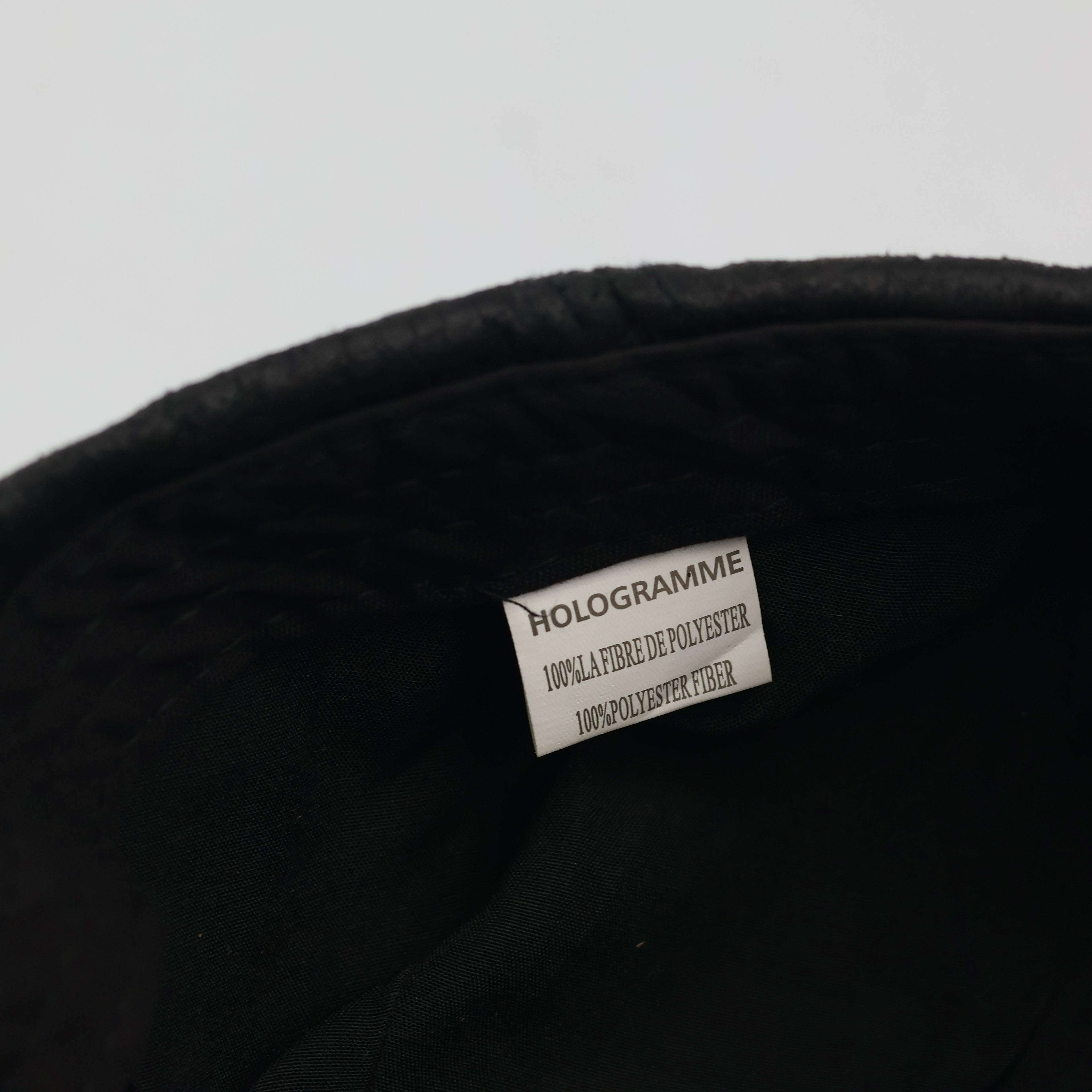 Vintage Hologramme Black Faux Leather Flat Cap - Size 58 cm