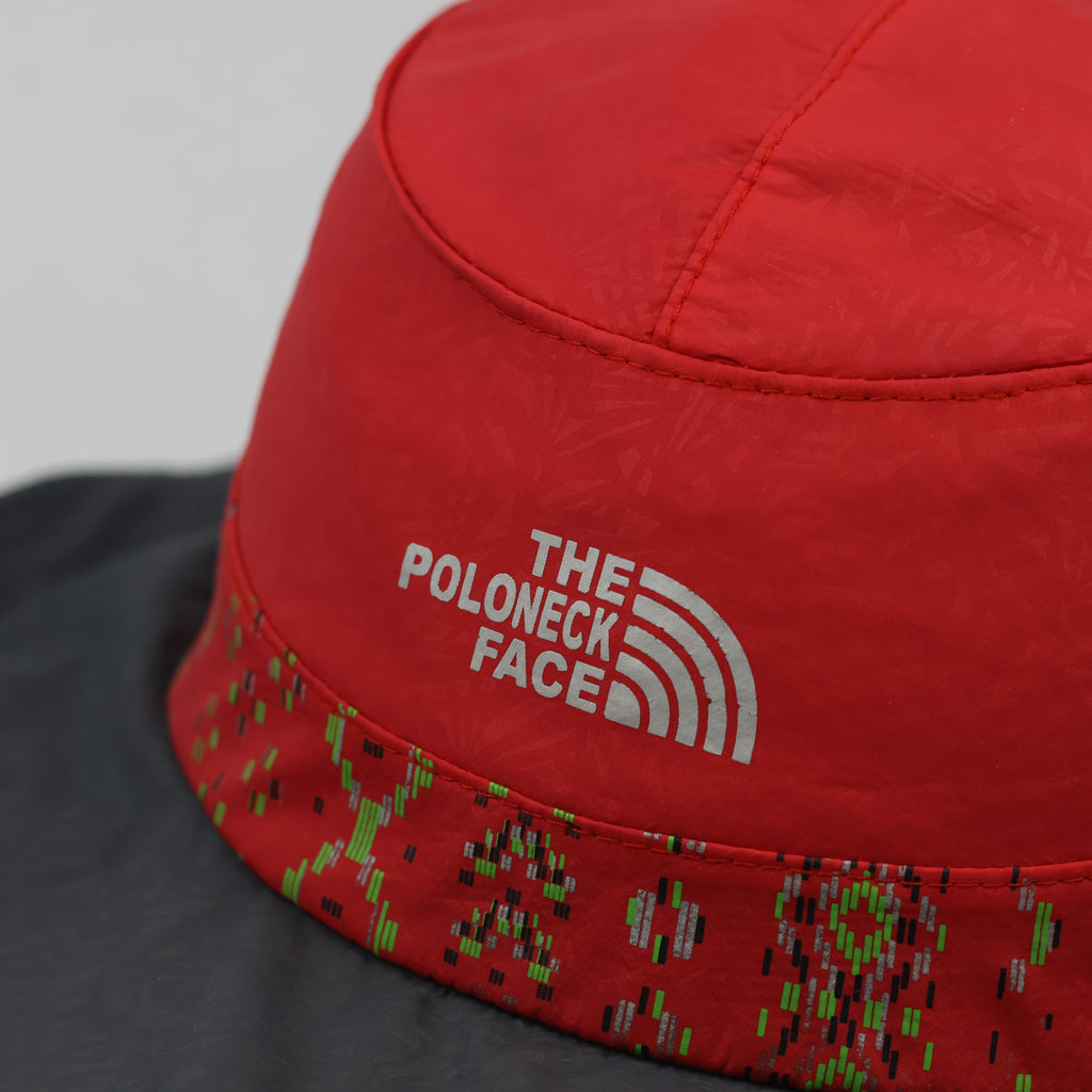 Thrifted Outdoor Wide Brim Sun Hat Red Grey Hiking Cap