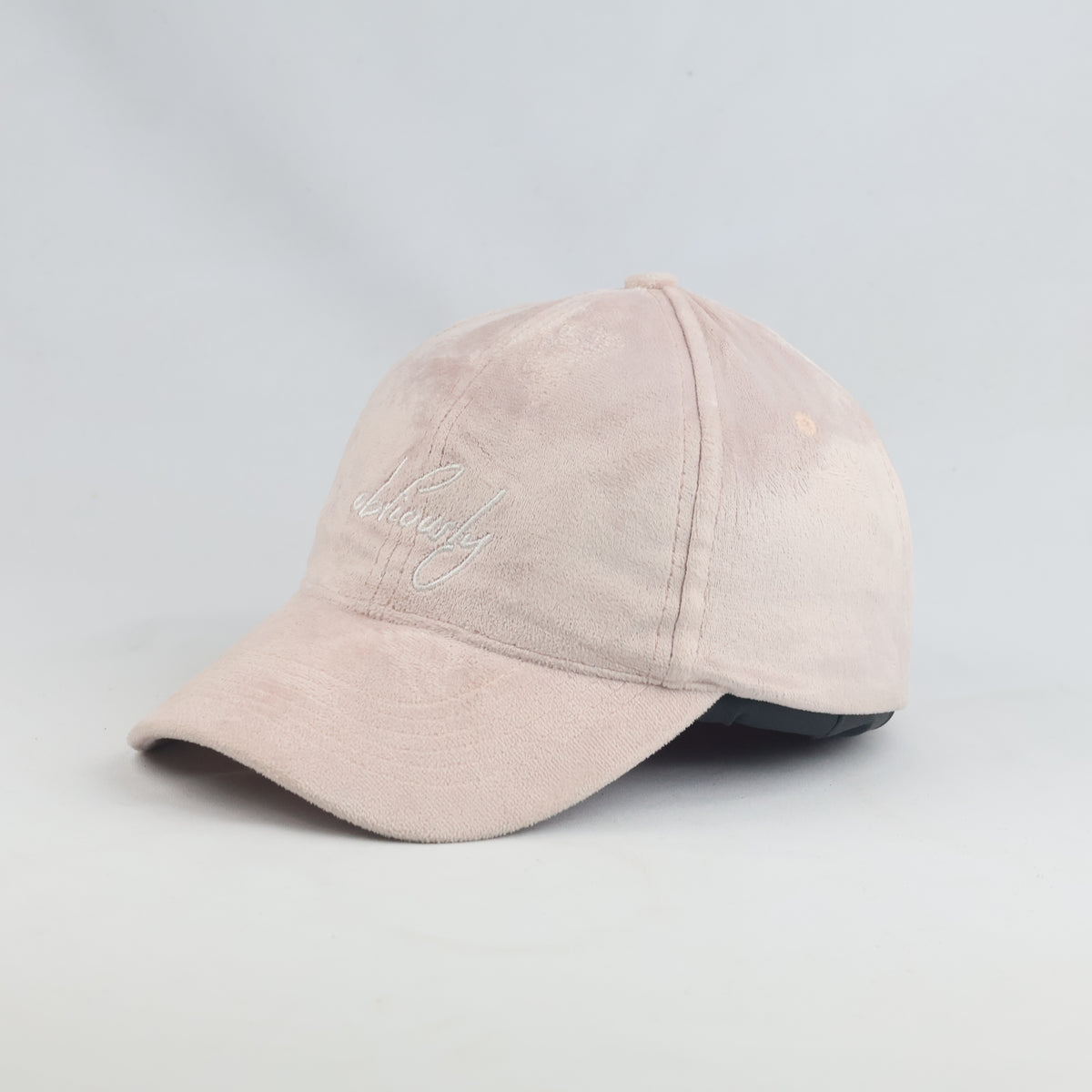 Thrifted Pastel Pink Velvet Feel Strapback Cap (53-54cm) | 10451