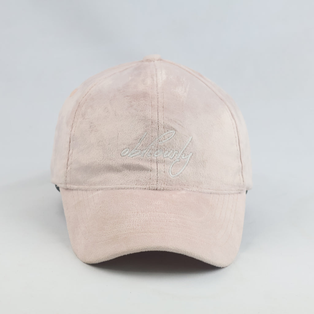 Thrifted Pastel Pink Velvet Feel Strapback Cap (53-54cm) | 10451