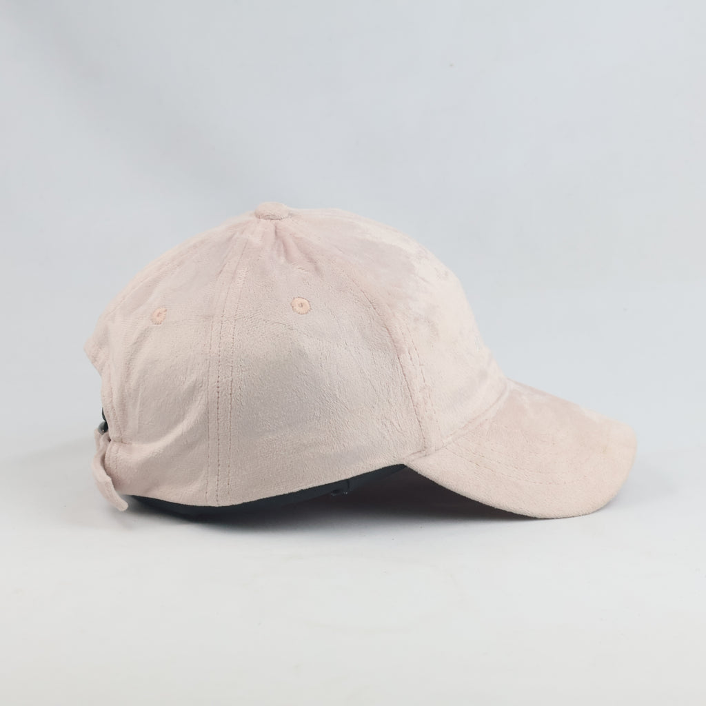 Thrifted Pastel Pink Velvet Feel Strapback Cap (53-54cm) | 10451