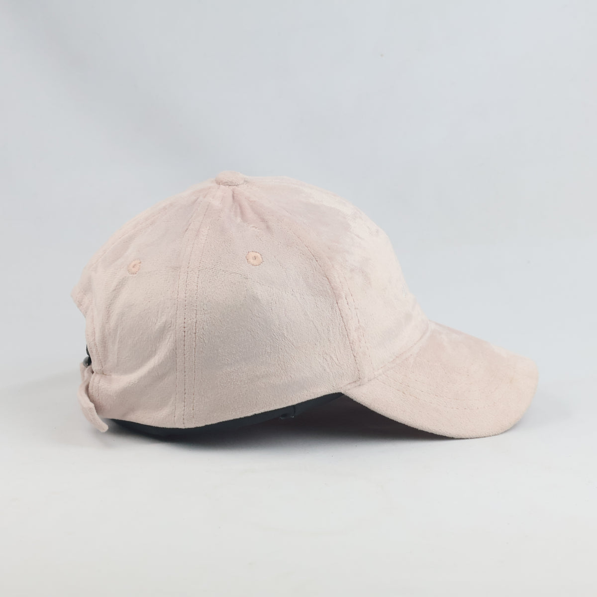 Thrifted Pastel Pink Velvet Feel Strapback Cap (53-54cm) | 10451