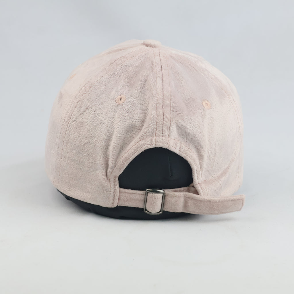 Thrifted Pastel Pink Velvet Feel Strapback Cap (53-54cm) | 10451