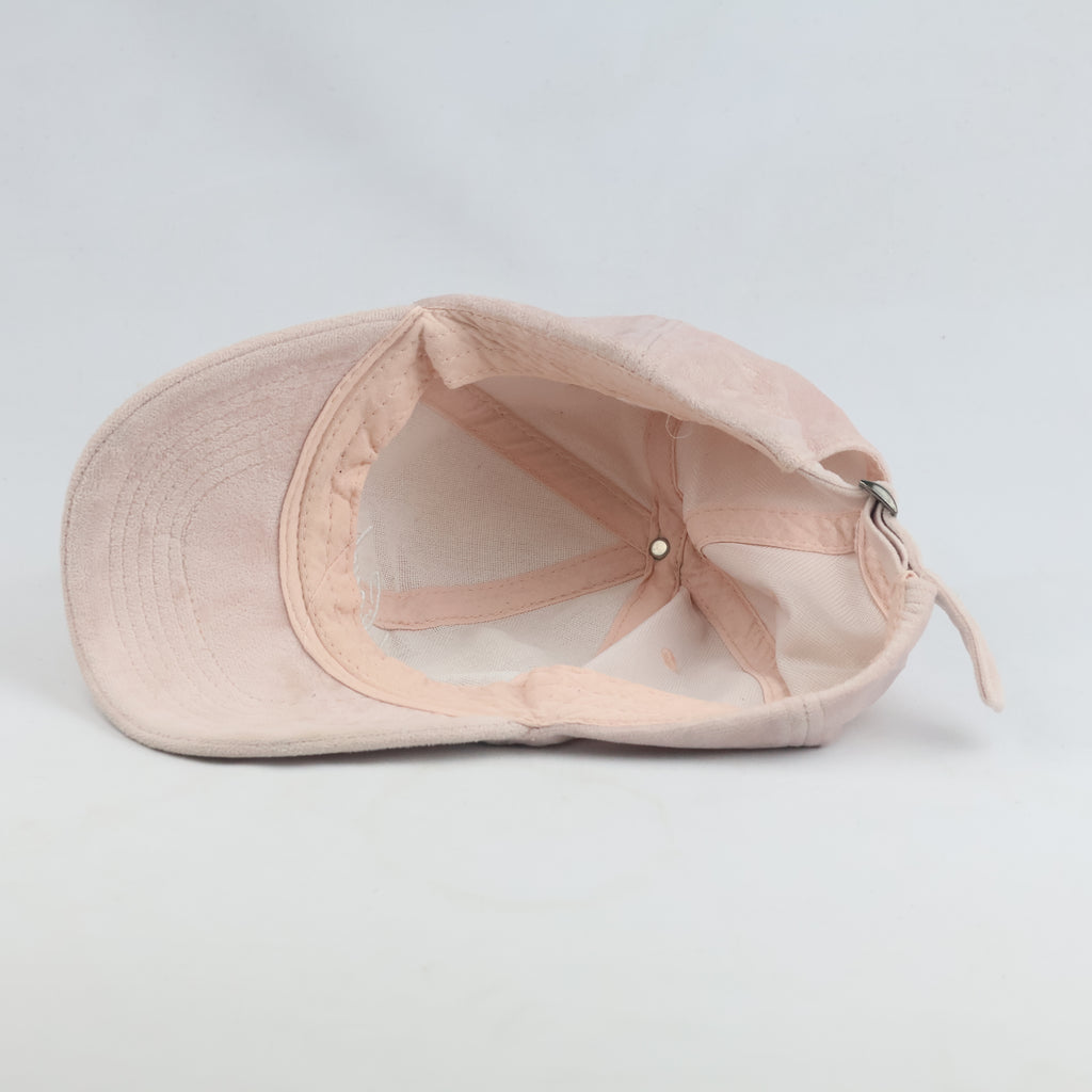 Thrifted Pastel Pink Velvet Feel Strapback Cap (53-54cm) | 10451
