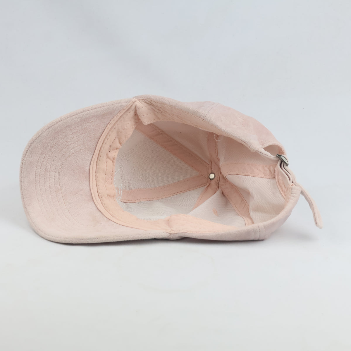 Thrifted Pastel Pink Velvet Feel Strapback Cap (53-54cm) | 10451