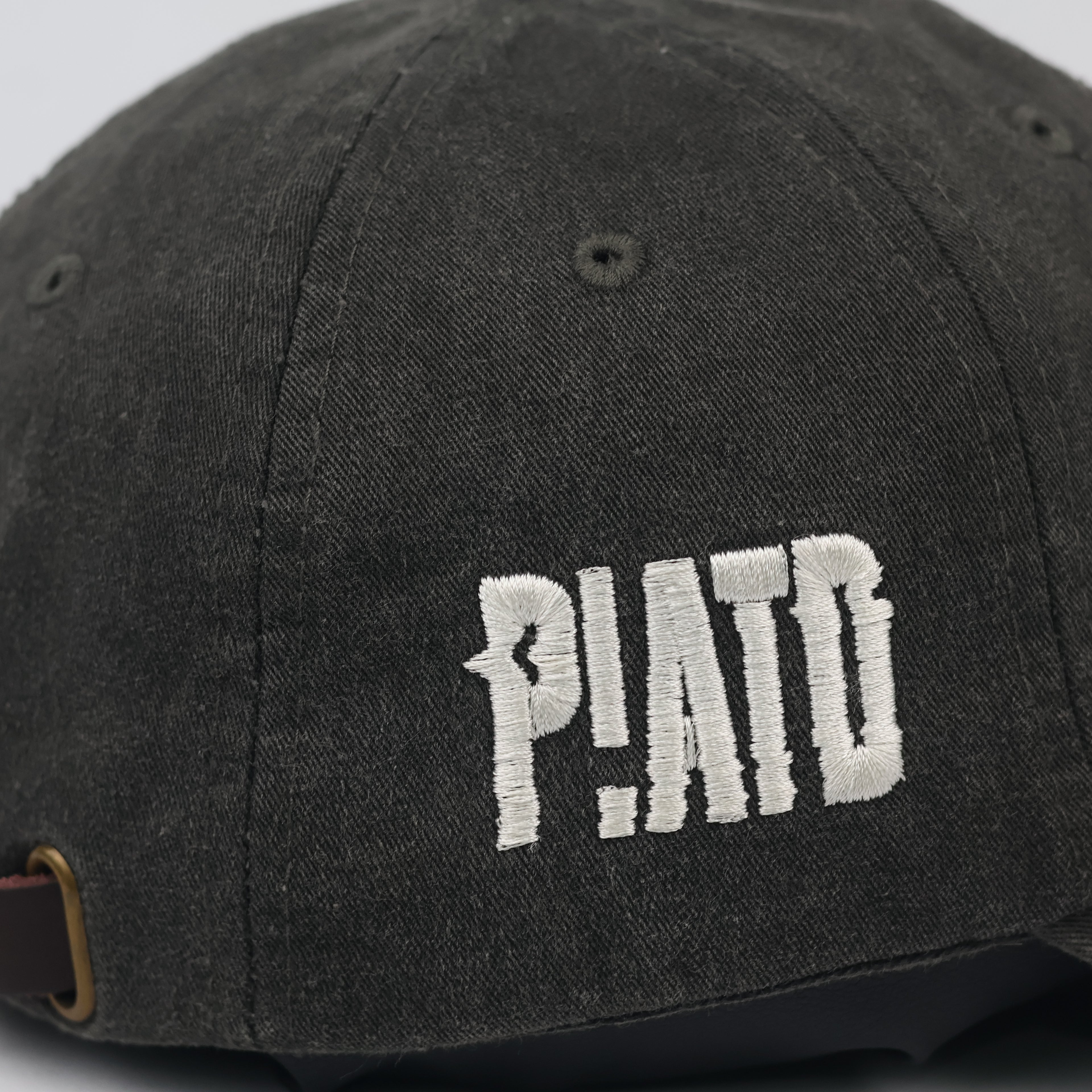 Thrifted P!ATD Embroidered Band Logo Gray Strapback Cap
