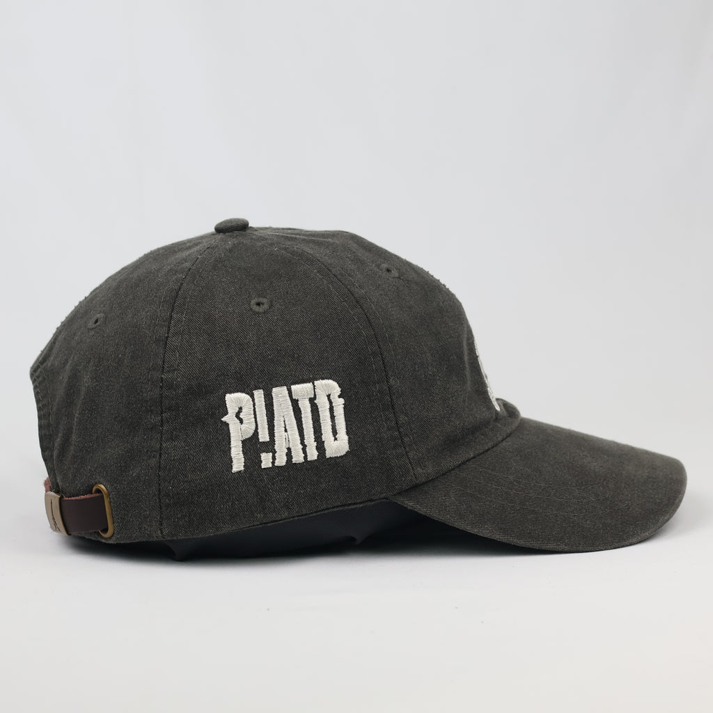 Thrifted P!ATD Embroidered Band Logo Gray Strapback Cap