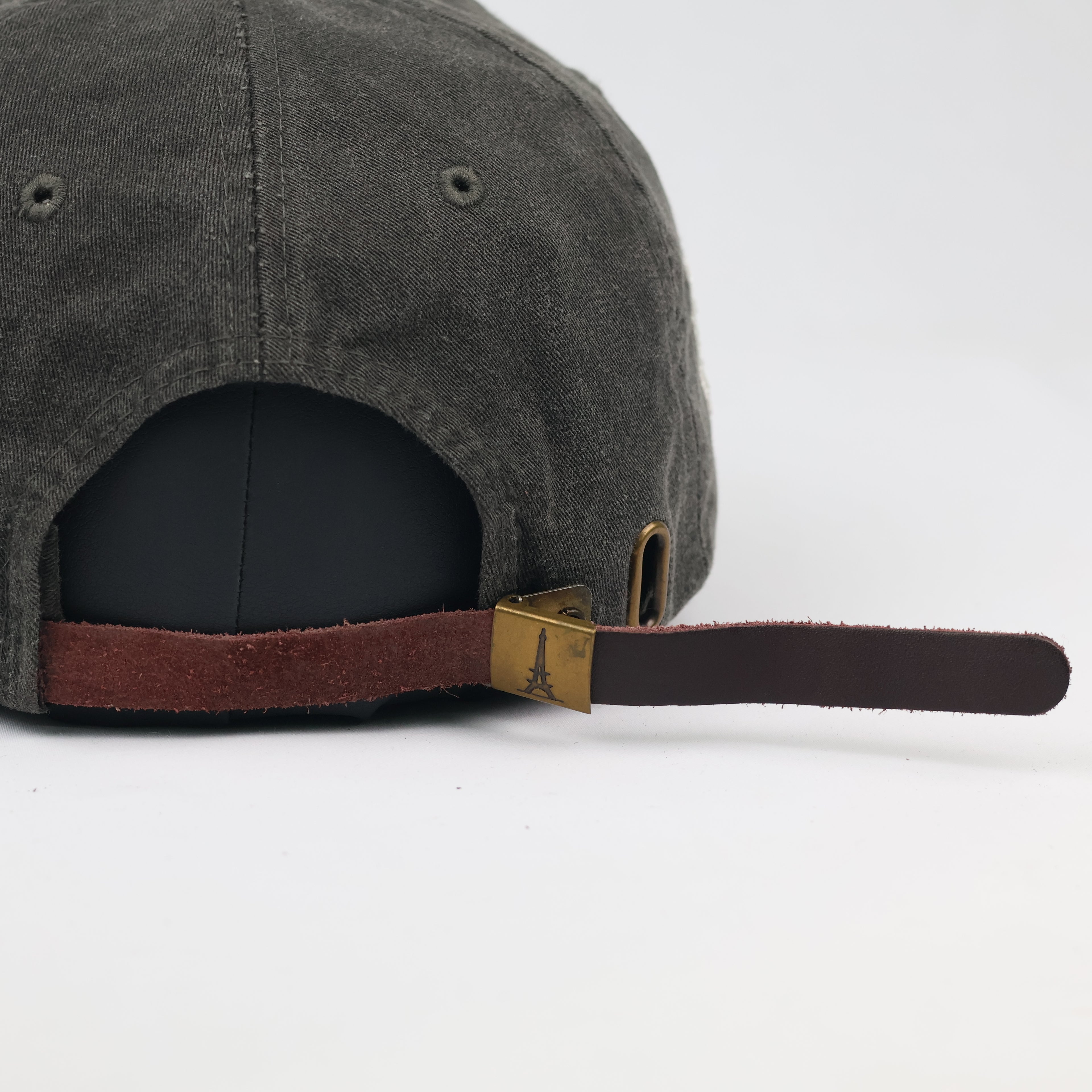 Thrifted P!ATD Embroidered Band Logo Gray Strapback Cap