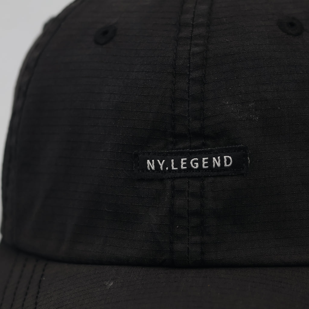 Thrifted NY Legend Minimalist Black Strapback Dad Hat