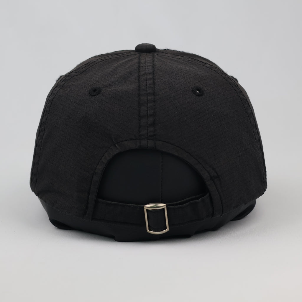 Thrifted NY Legend Minimalist Black Strapback Dad Hat
