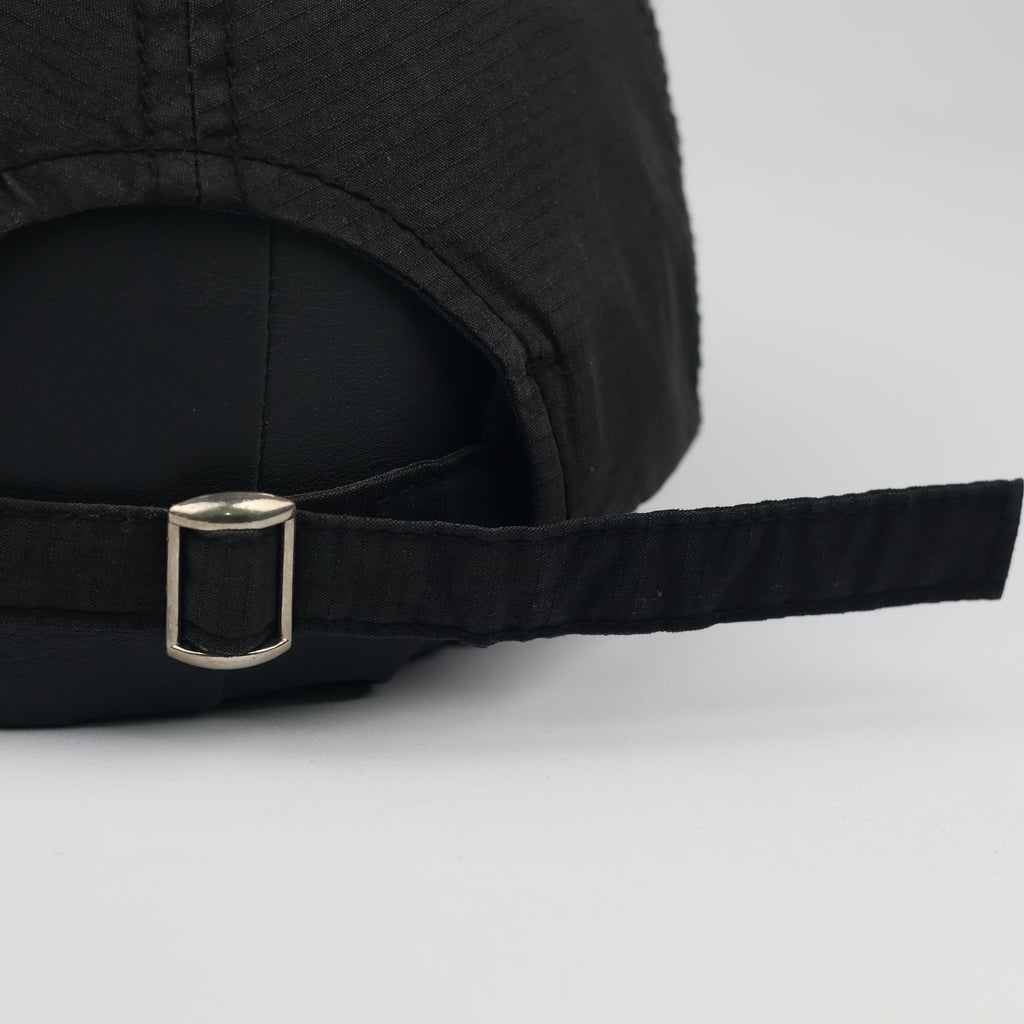 Thrifted NY Legend Minimalist Black Strapback Dad Hat