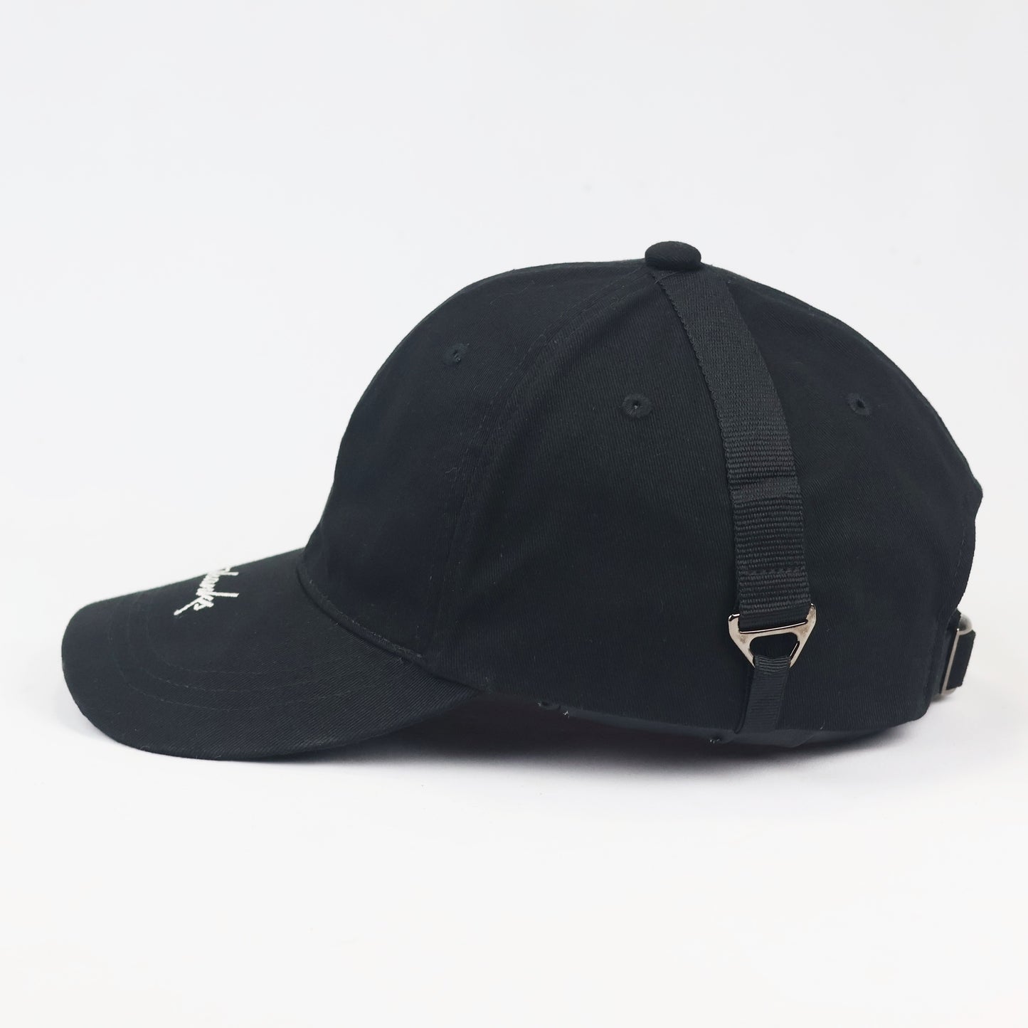 Minimalist Black "Thanks" Embroidered Baseball Cap - Adjustable