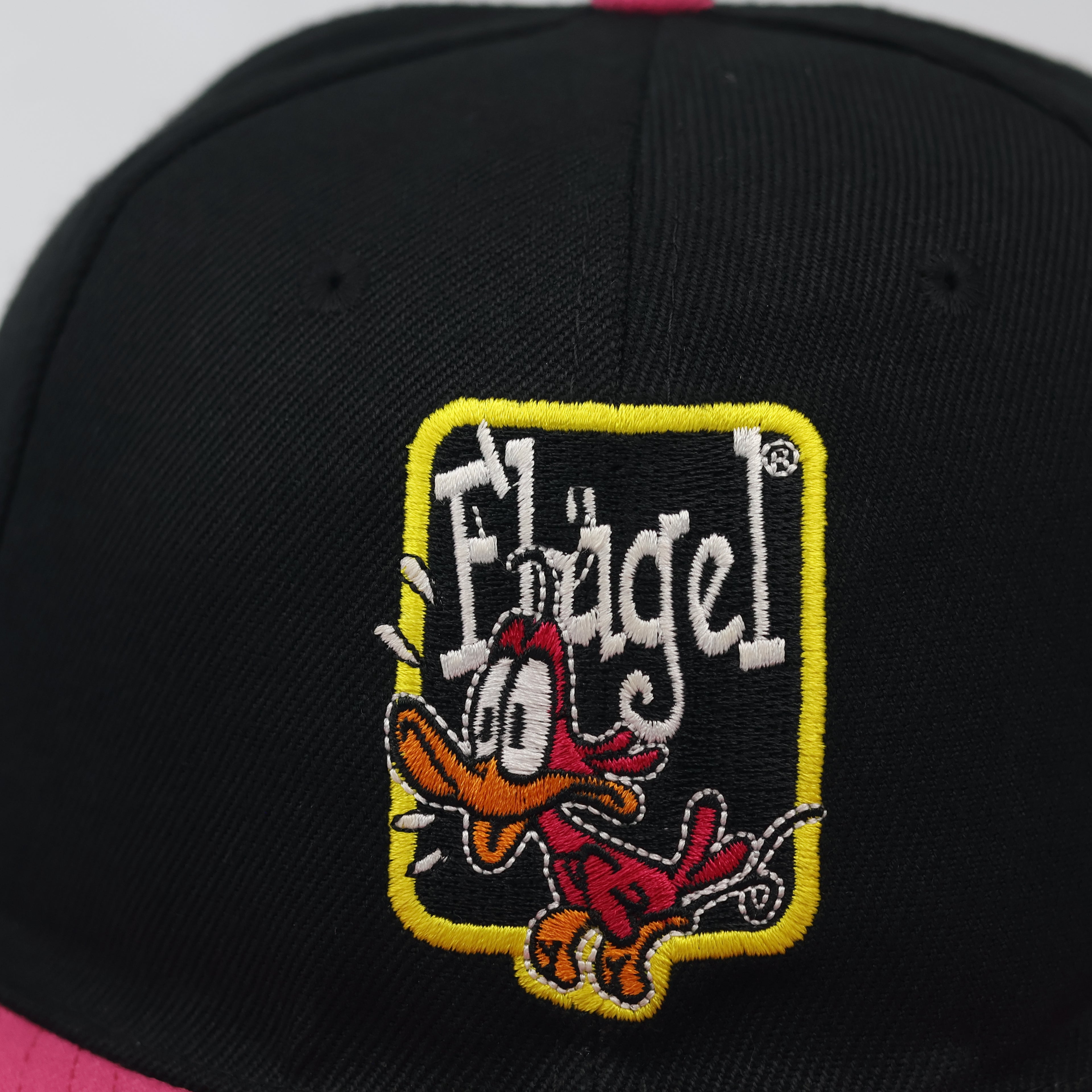 Vintage Flügel Black & Pink Embroidered Duck Logo Flat Brim Hat