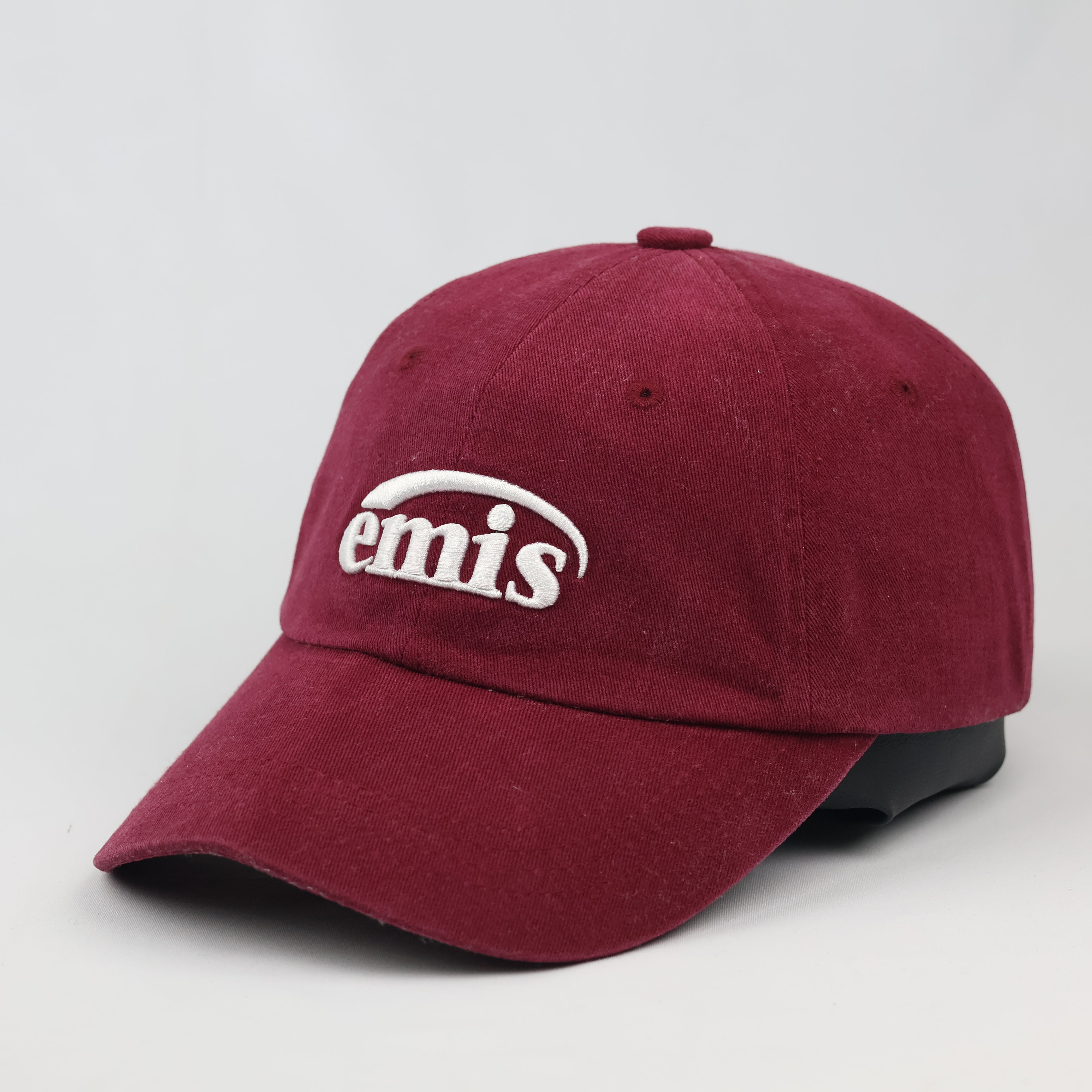 Thrifted Emis Korean Streetwear Maroon Strapback Baseball Cap