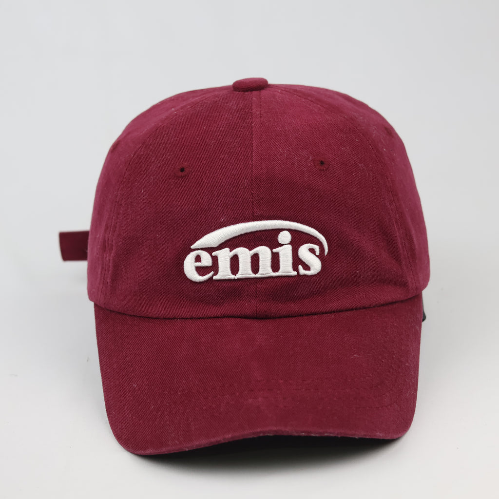 Thrifted Emis Korean Streetwear Maroon Strapback Baseball Cap