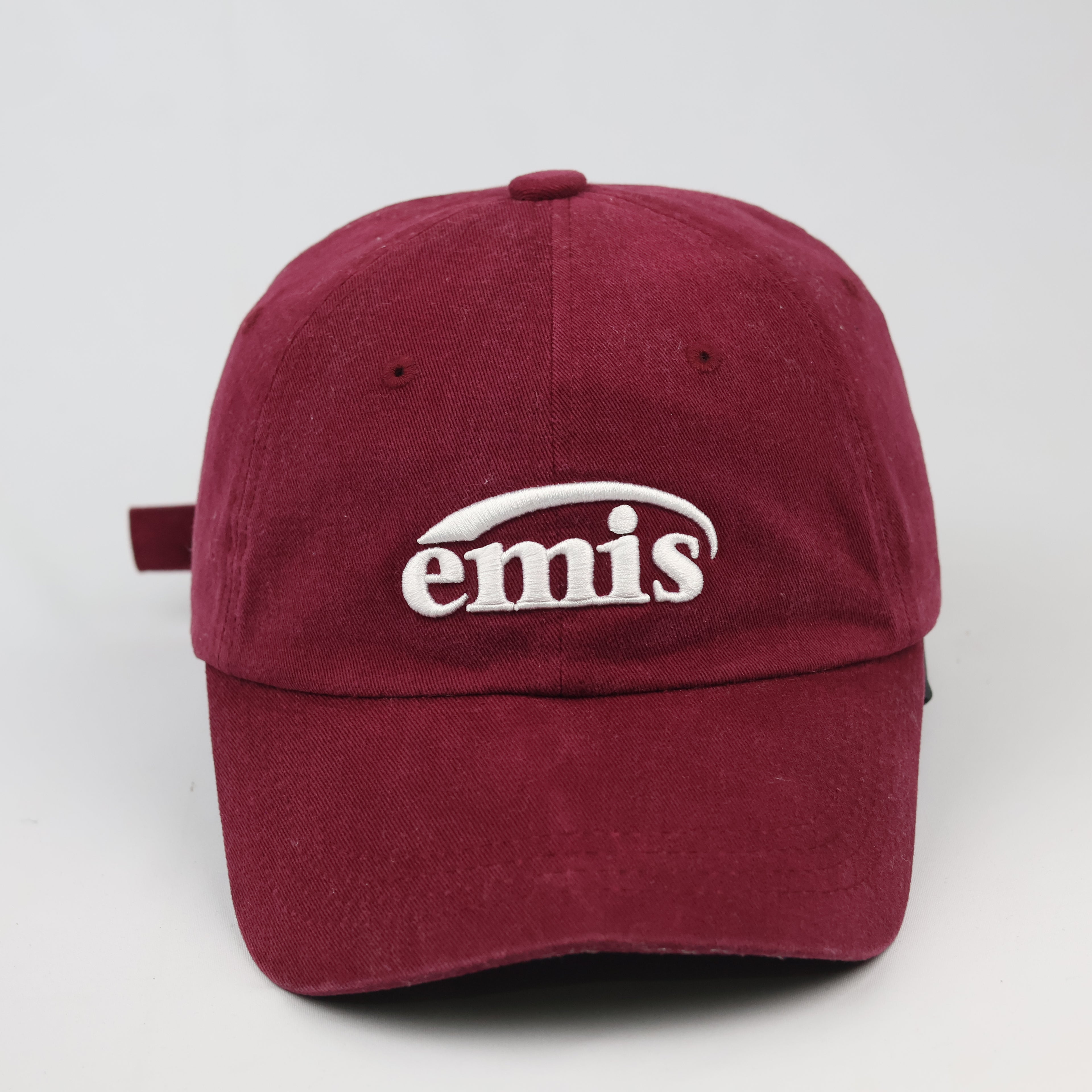 Thrifted Emis Korean Streetwear Maroon Strapback Baseball Cap