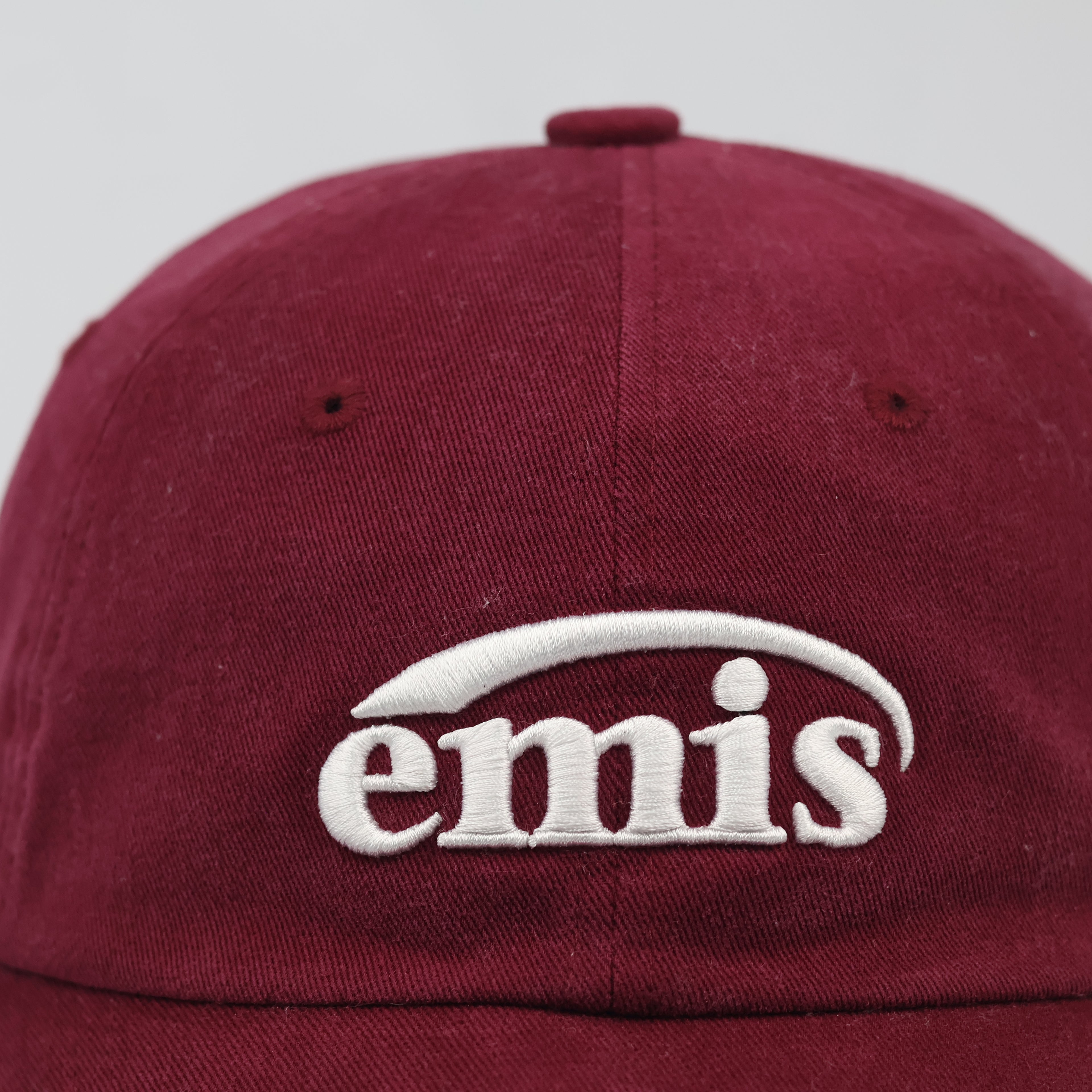 Thrifted Emis Korean Streetwear Maroon Strapback Baseball Cap
