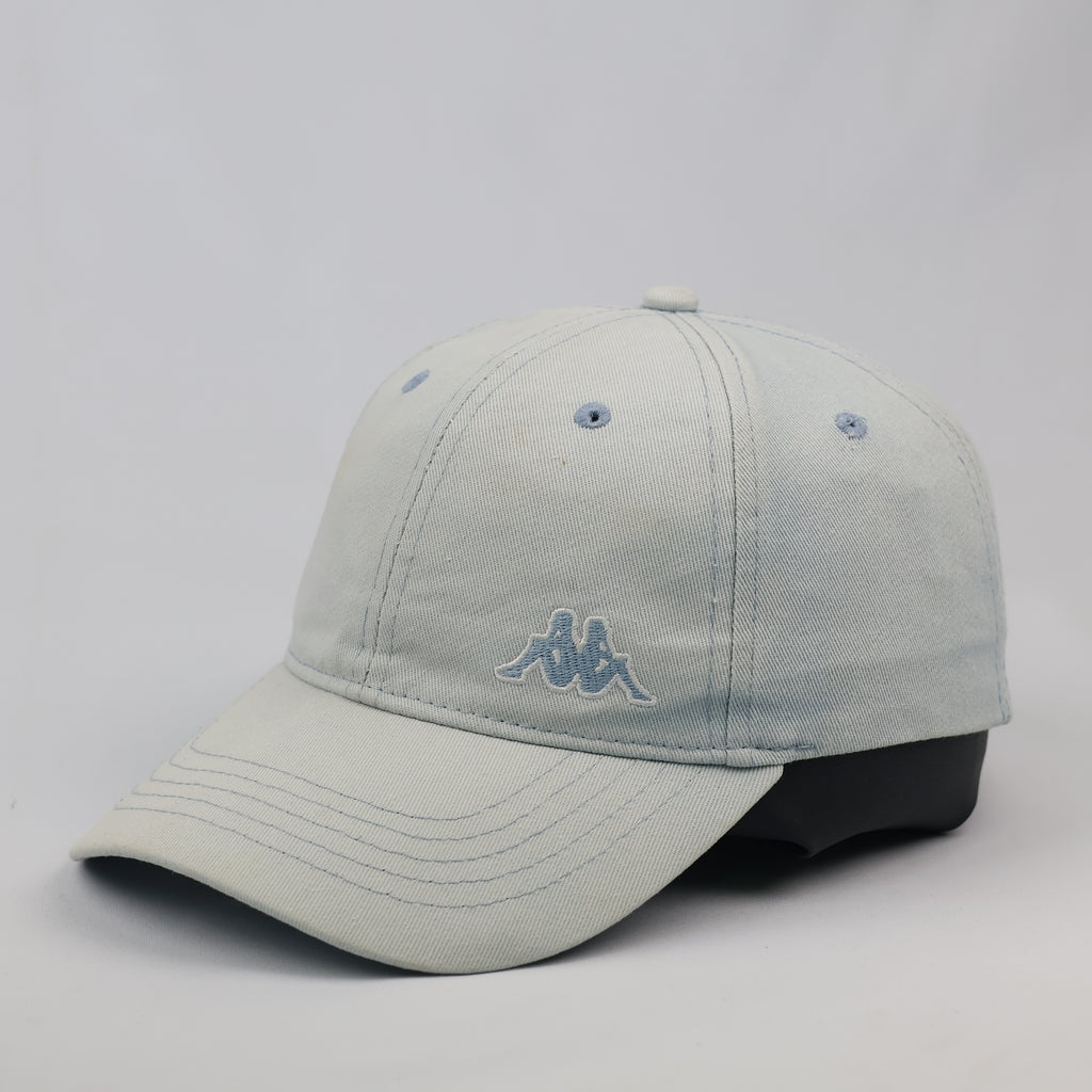 Thrifted Kappa Omini Logo Light Wash Denim Blue Cap