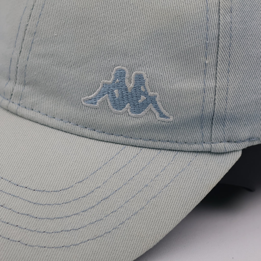 Thrifted Kappa Omini Logo Light Wash Denim Blue Cap