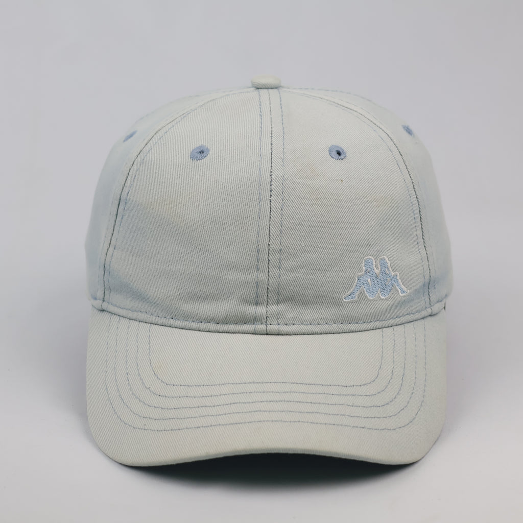 Thrifted Kappa Omini Logo Light Wash Denim Blue Cap