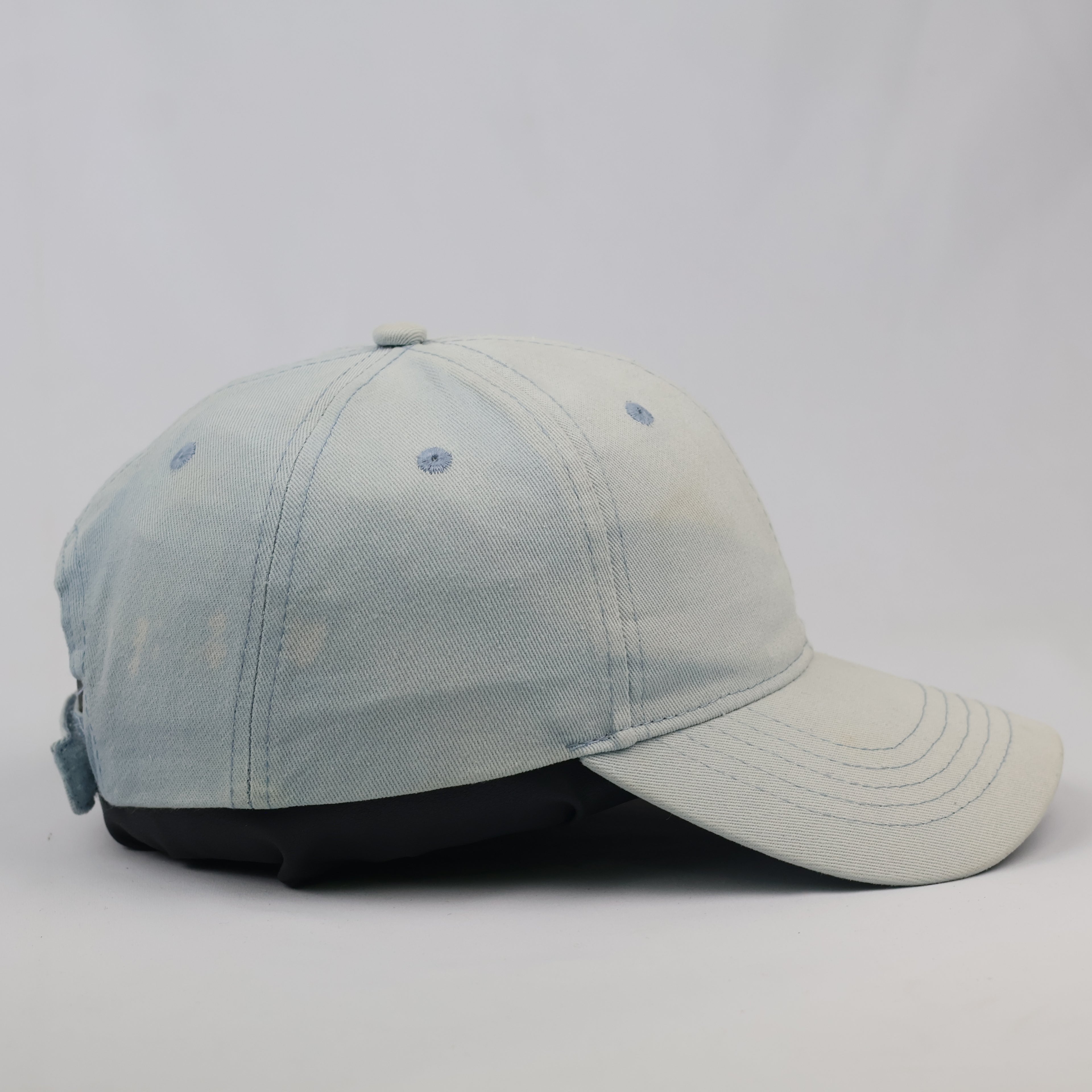 Thrifted Kappa Omini Logo Light Wash Denim Blue Cap