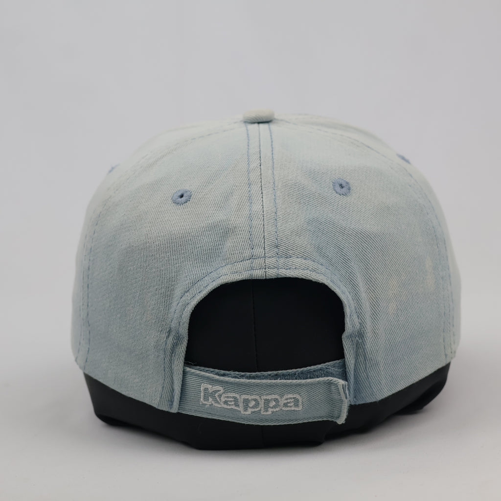 Thrifted Kappa Omini Logo Light Wash Denim Blue Cap