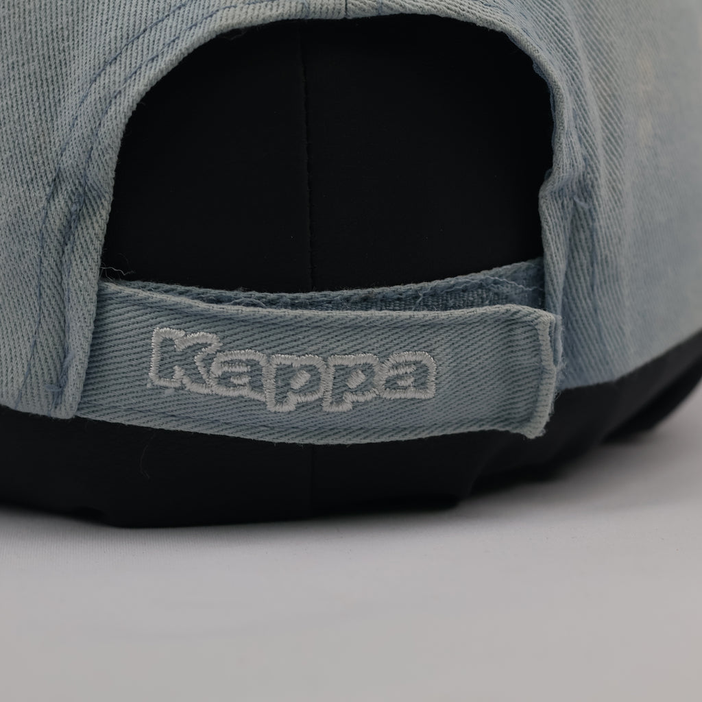 Thrifted Kappa Omini Logo Light Wash Denim Blue Cap