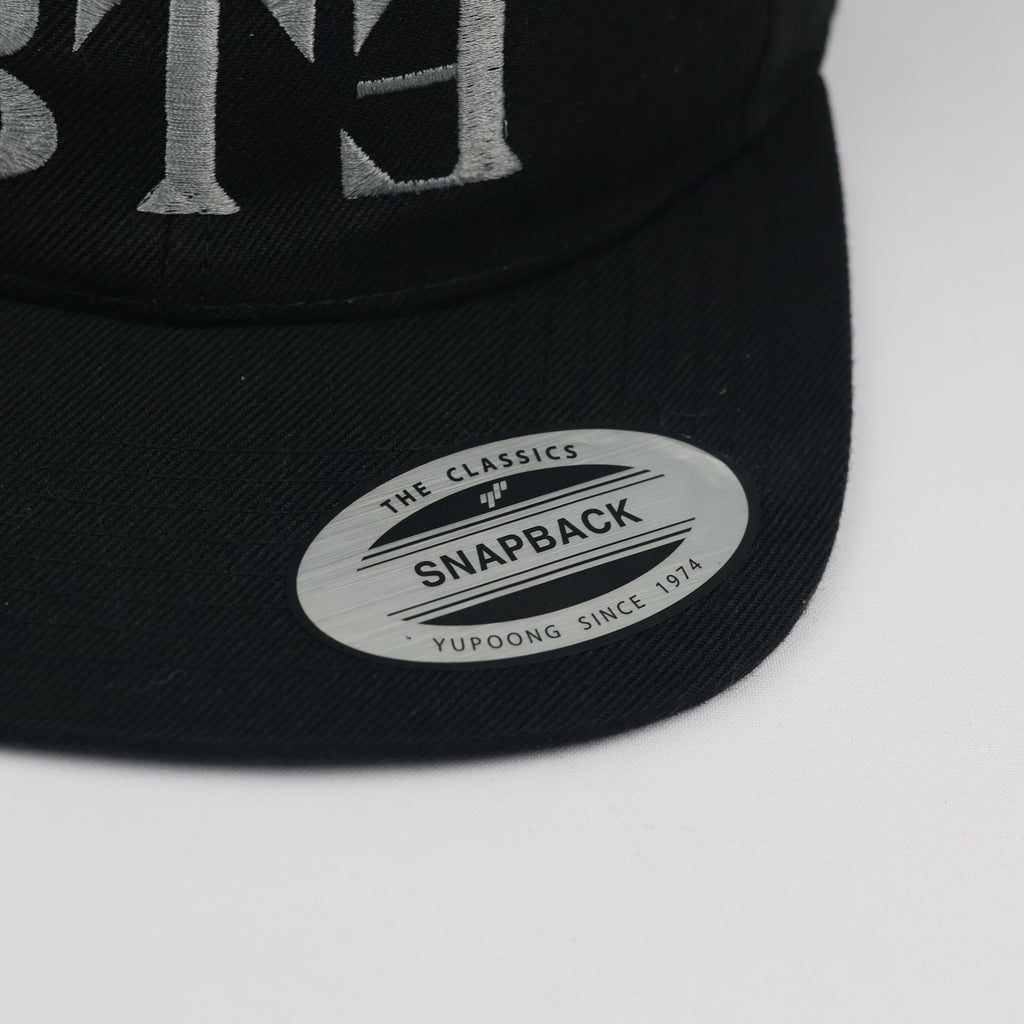 Thrifted Yupoong Black Flat Brim BTE Embroidered Skate Cap