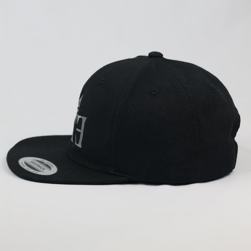 Thrifted Yupoong Black Flat Brim BTE Embroidered Skate Cap
