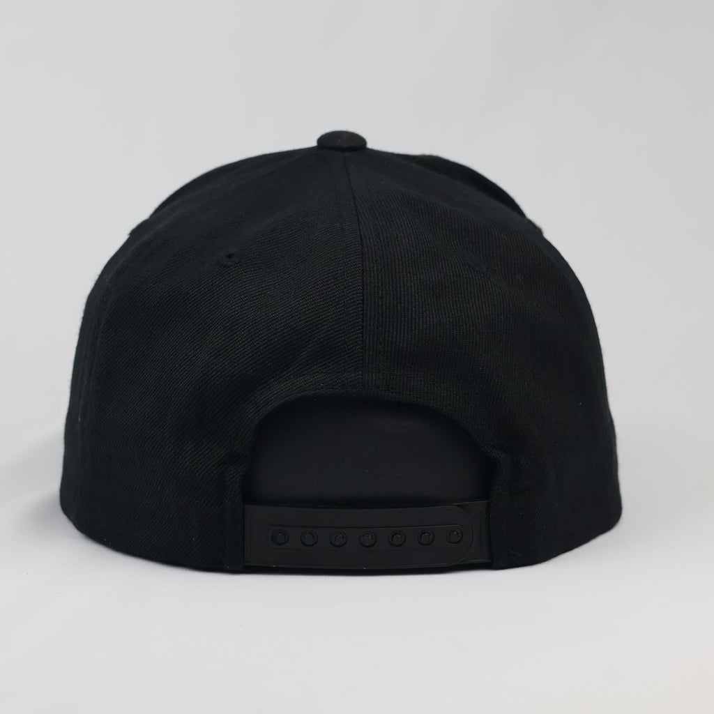 Thrifted Yupoong Black Flat Brim BTE Embroidered Skate Cap
