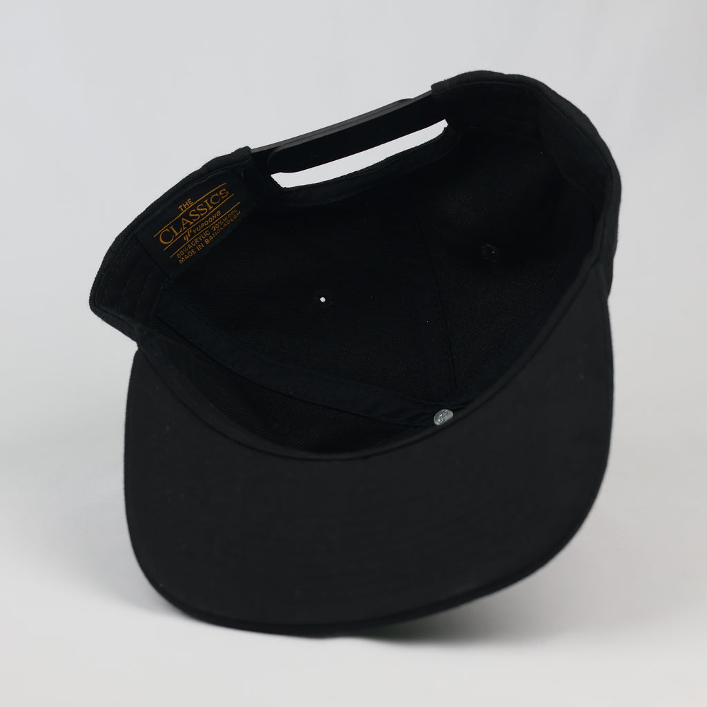 Thrifted Yupoong Black Flat Brim BTE Embroidered Skate Cap