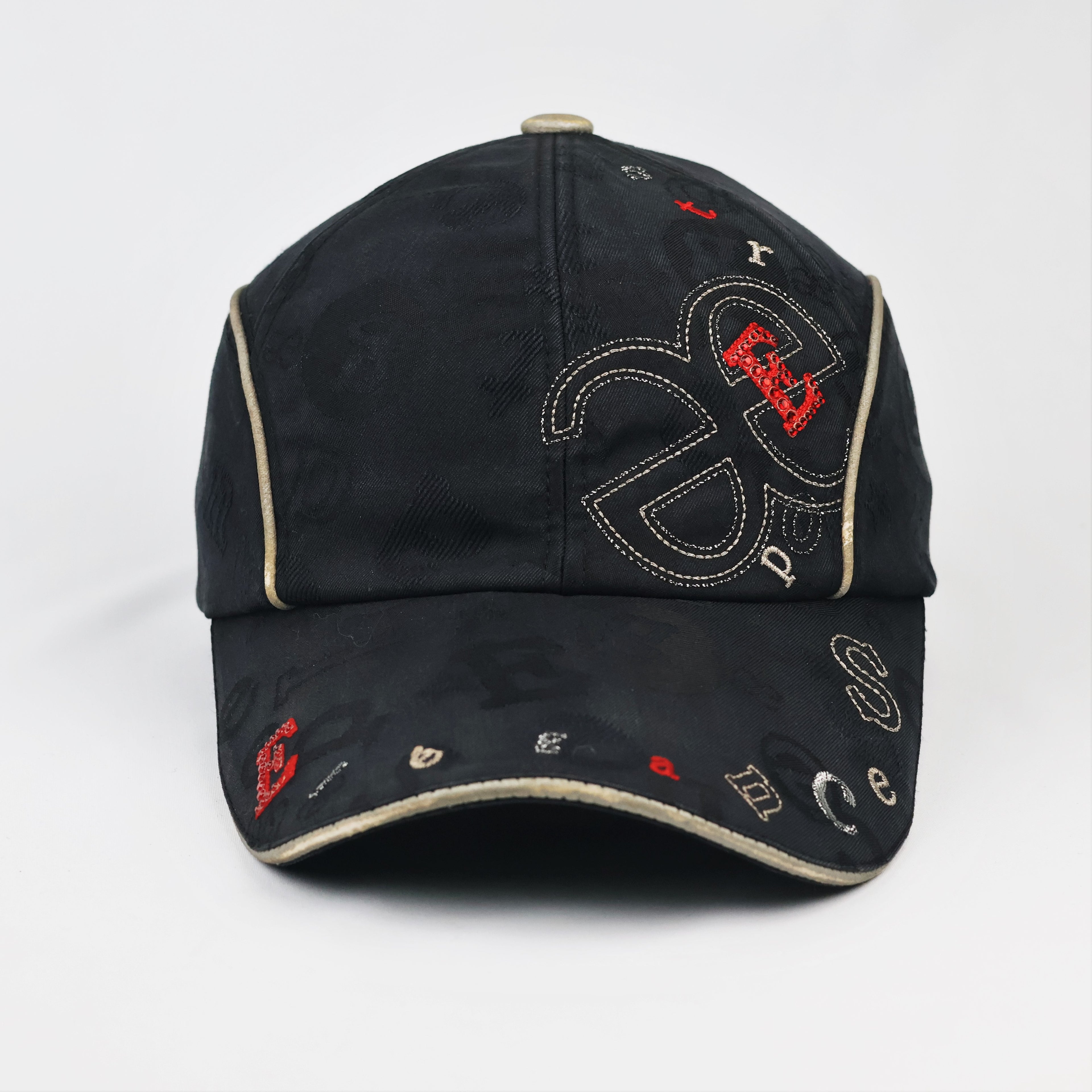 Thrifted Elégance Sports Luxury Black Graphic Strapback Hat