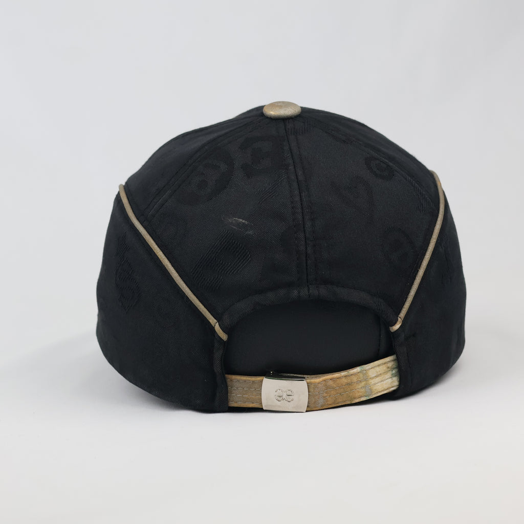 Thrifted Elégance Sports Luxury Black Graphic Strapback Hat