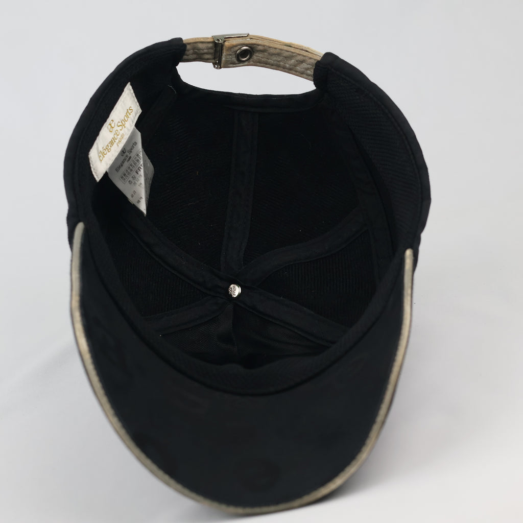 Thrifted Elégance Sports Luxury Black Graphic Strapback Hat