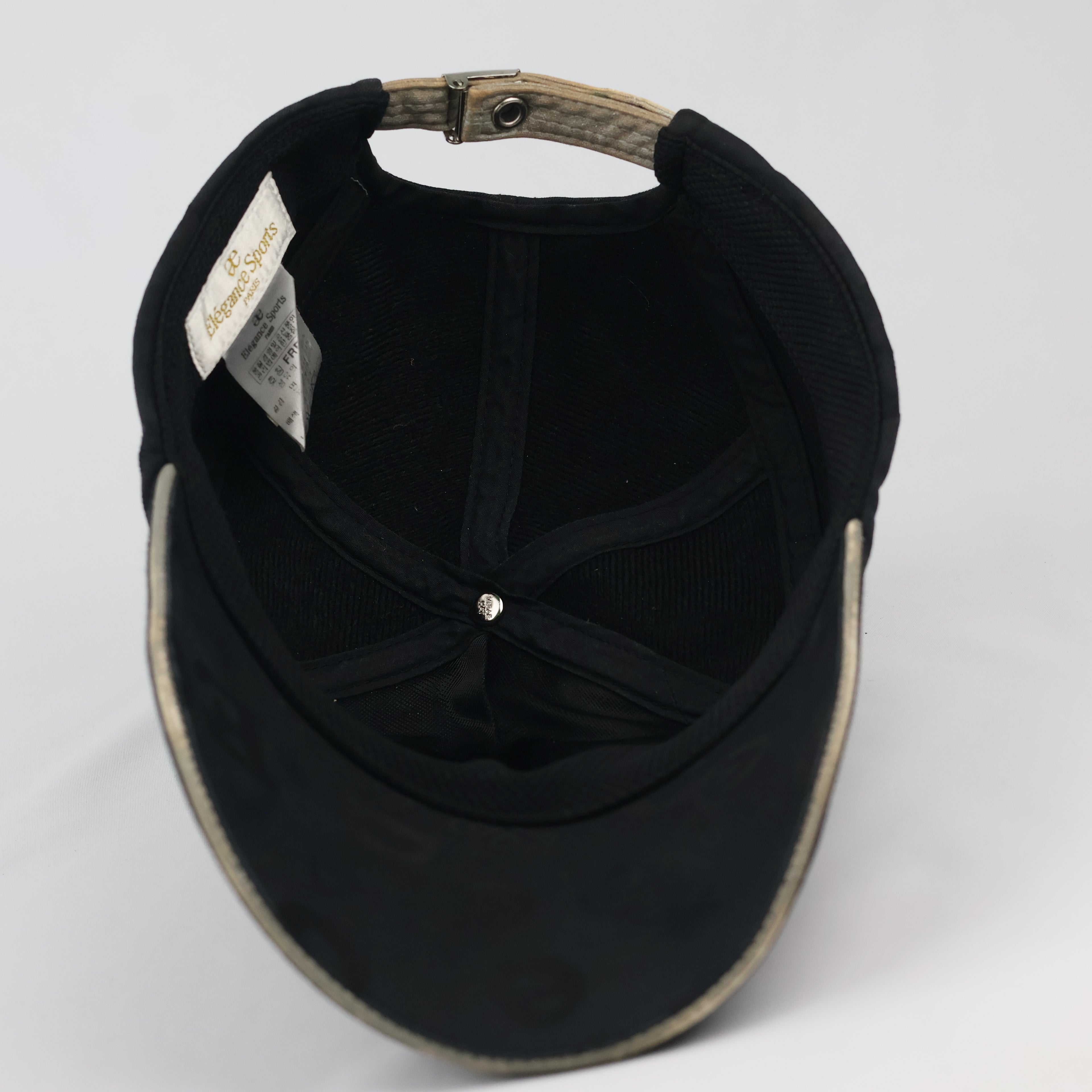 Thrifted Elégance Sports Luxury Black Graphic Strapback Hat