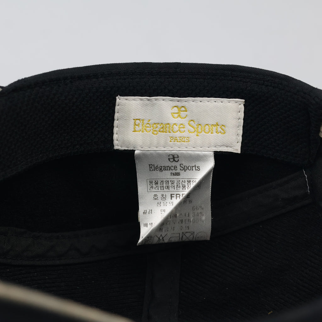 Thrifted Elégance Sports Luxury Black Graphic Strapback Hat