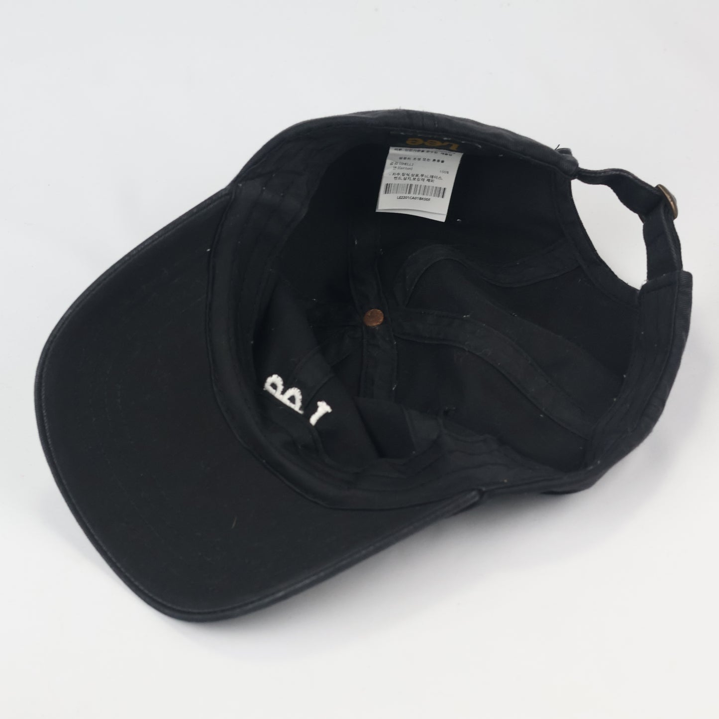 Thrifted Lee Embroidered Dad Hat - Black Minimalist Streetwear