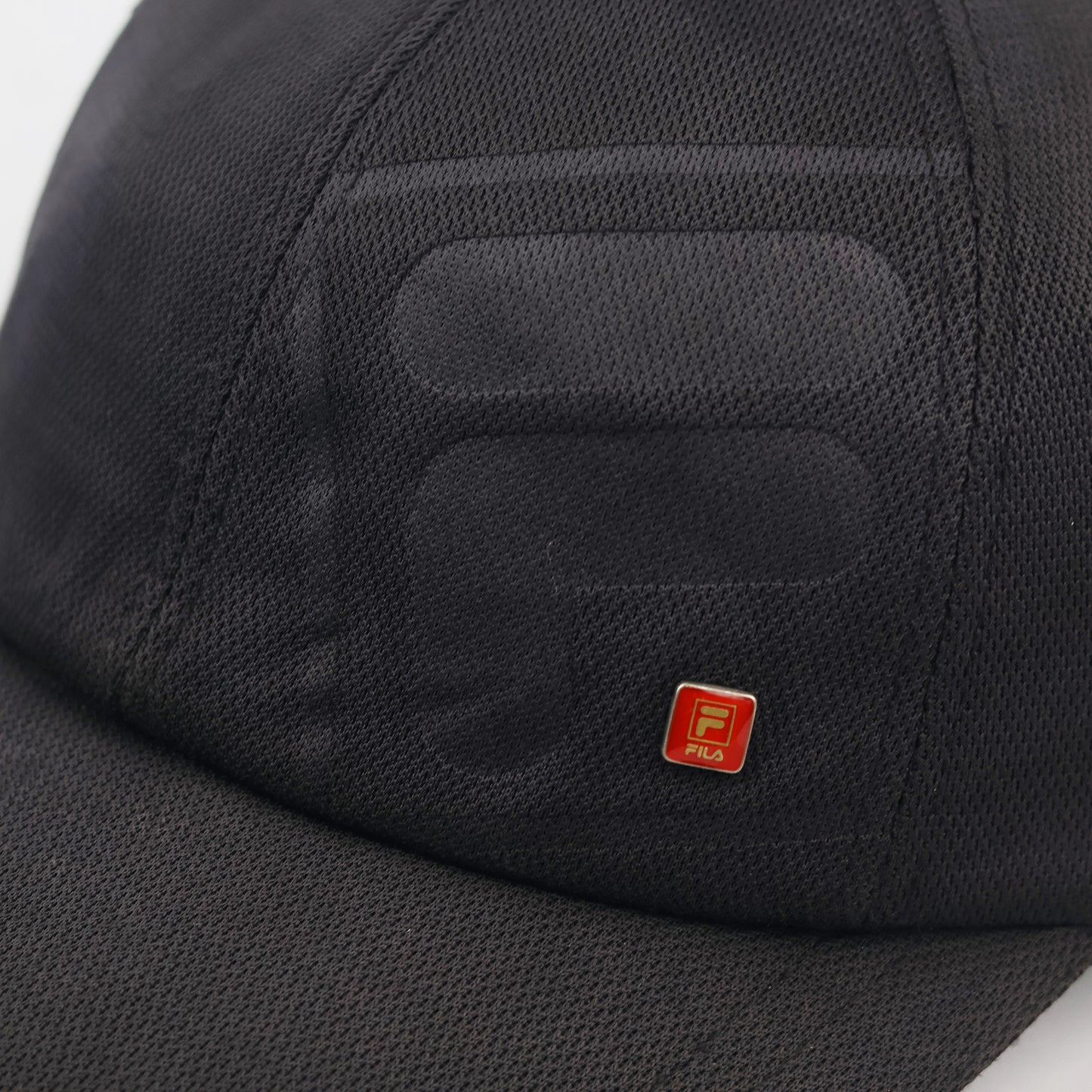 Authentic FILA Italia Performance Thrifted Cap - Black with Tricolor Trim