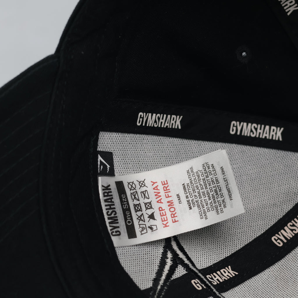 Thrifted Gymshark Minimalist Matte Black Strapback Cap