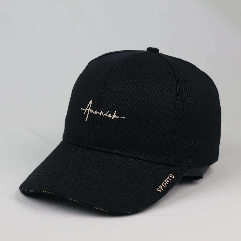Thrifted Annick Minimalist Black & Gold Sports Baseball Cap