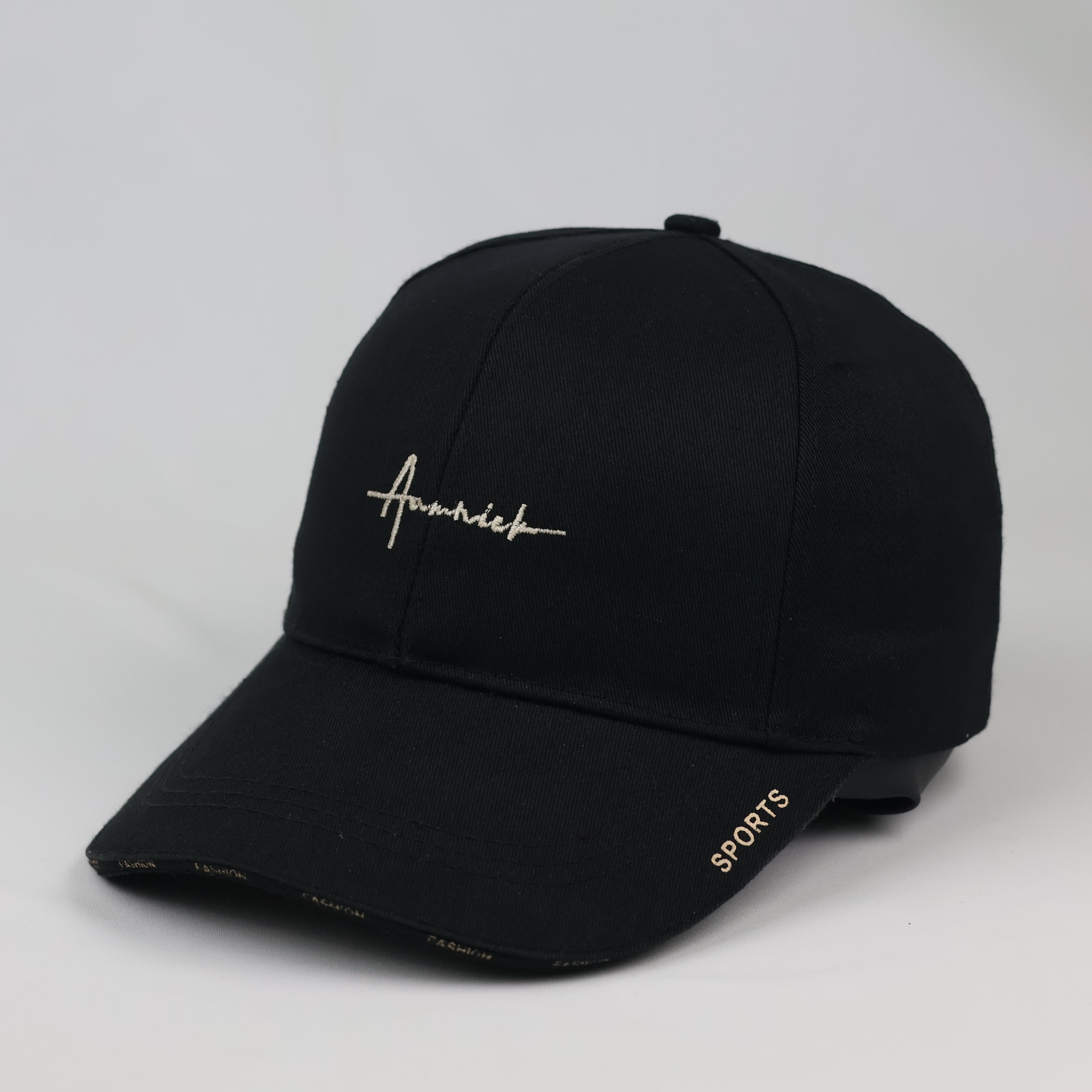 Thrifted Annick Minimalist Black & Gold Sports Baseball Cap